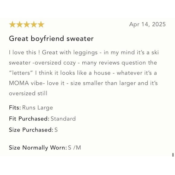 NWT Size XL - Anthropologie Oversized Graphic Monogram Sweater (NWT US$ 158) - Picture 12 of 16